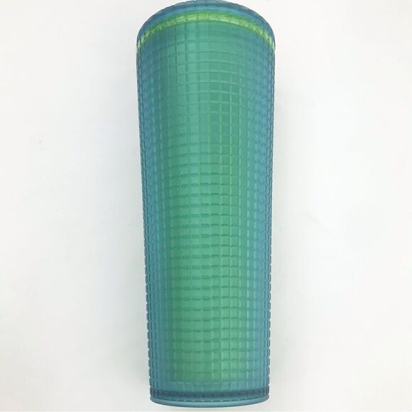 Starbucks Dining 2022 Blue Green Textured Grid  24 0z. Venti Cold Cup Tumbler - Picture 4 of 12